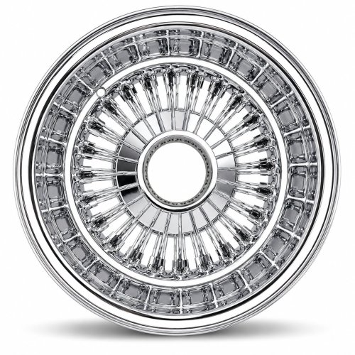 13x7 Chrome 72-Spoke Straight Lace Reverse Wire Wheel