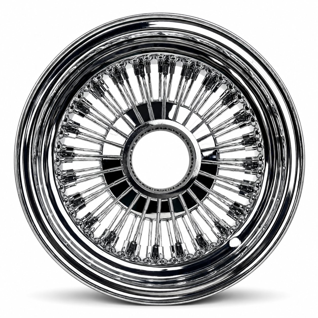 13x5.5 Chrome 72-Spoke Straight Lace Reverse Wire Wheel