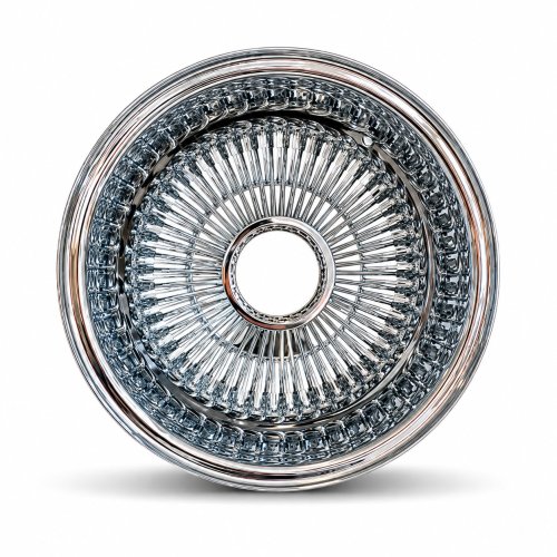 13x7 Chrome 100-Spoke Straight Lace Reverse Wire Wheel