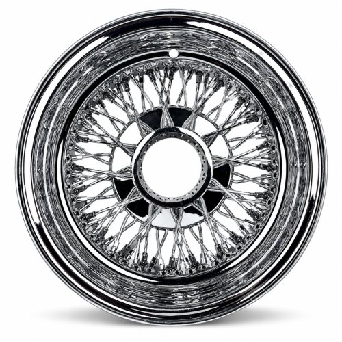 13x5.5 Chrome 72-Spoke Cross Lace Reverse Wire Wheel