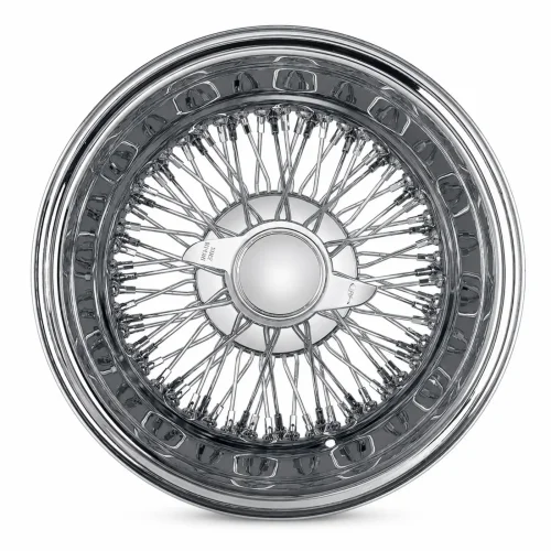 15x7 Chrome 72-Spoke Cross Lace Reverse Wire Wheel