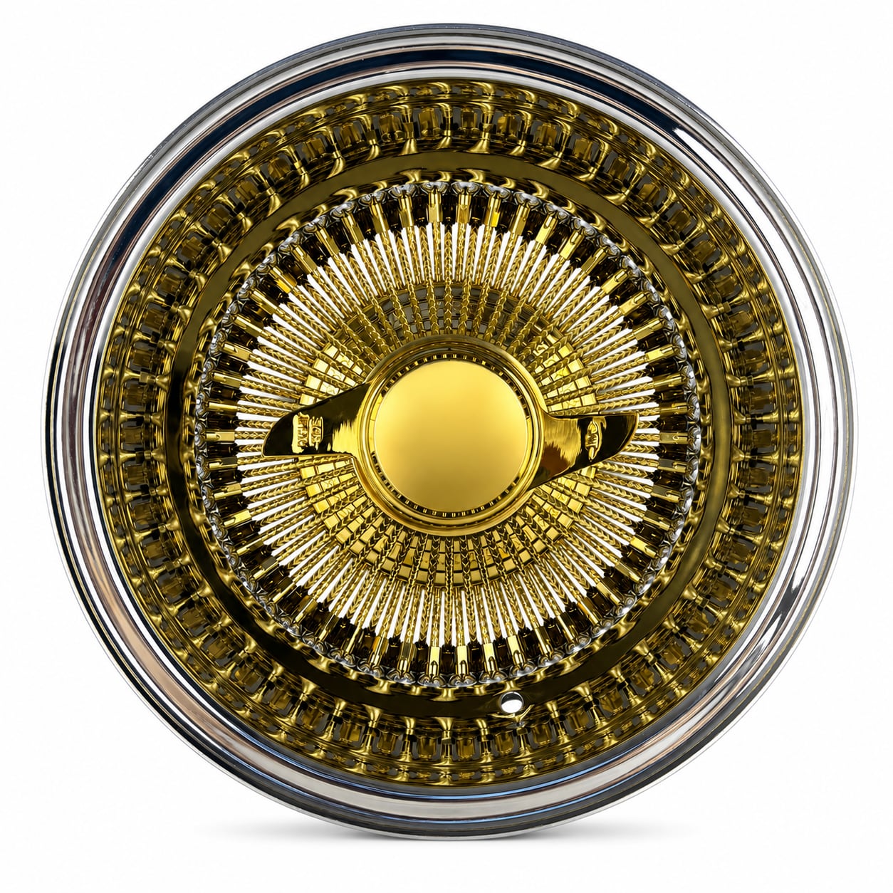 13x7 Center Titanium Gold 100-Spoke Pattern Spokes Reverse Wire Wheel