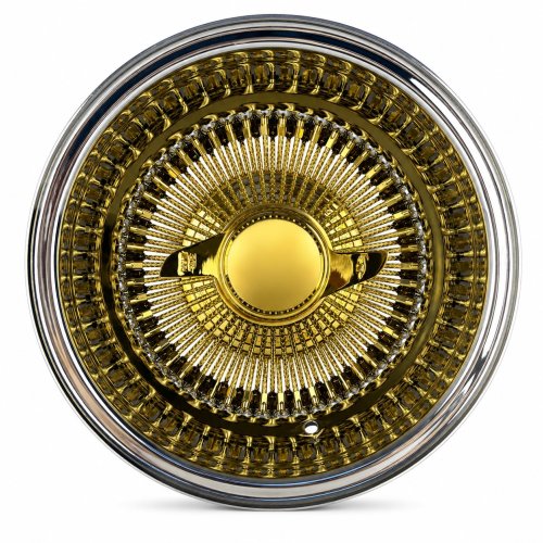 13x7 Center Titanium Gold 100-Spoke Pattern Spokes Reverse Wire Wheel