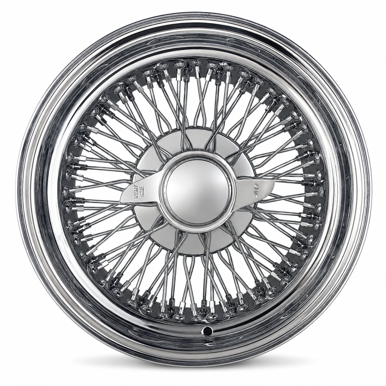 15x7 Chrome 72-Spoke Cross Lace Standard Wire Wheel