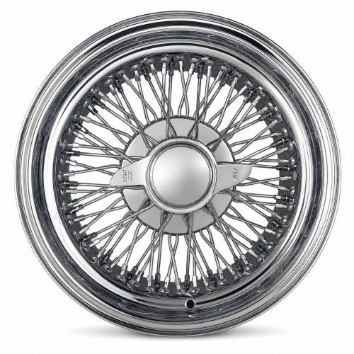 15x7 Chrome 72-Spoke Cross Lace Standard Wire Wheel