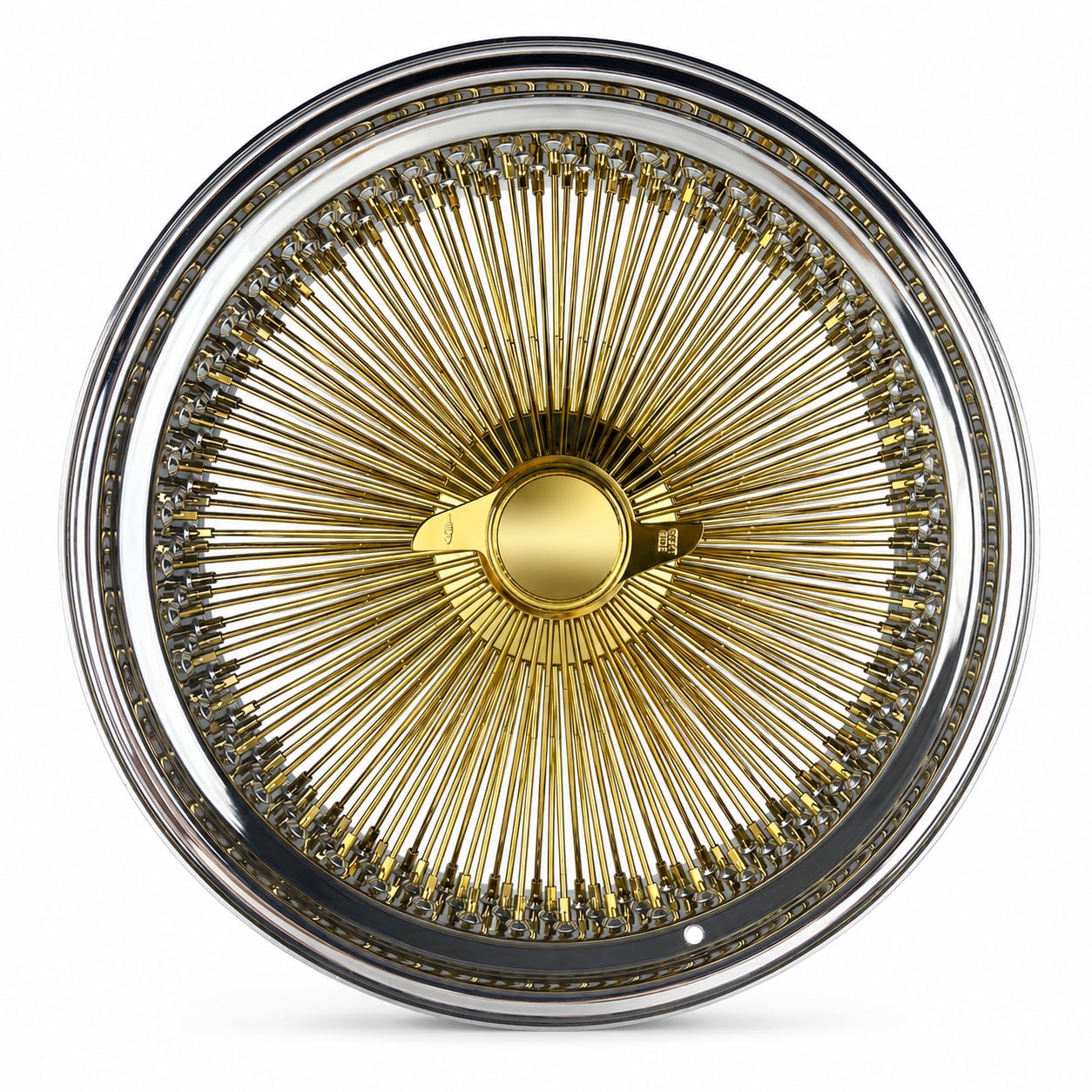 22x8 Center Titanium Gold 150-Spoke Straight Lace Standard Wire Wheel