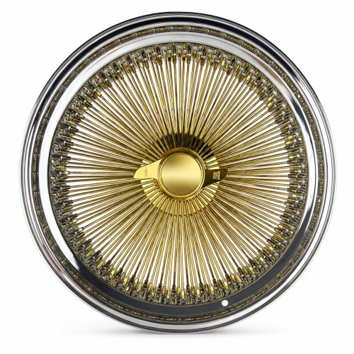 22x8 Center Titanium Gold 150-Spoke Straight Lace Standard Wire Wheel