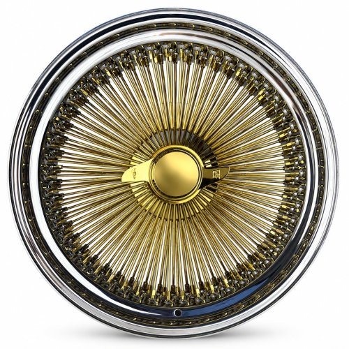 20x8 Center Titanium Gold 150-Spoke Straight Lace Standard Wire Wheel