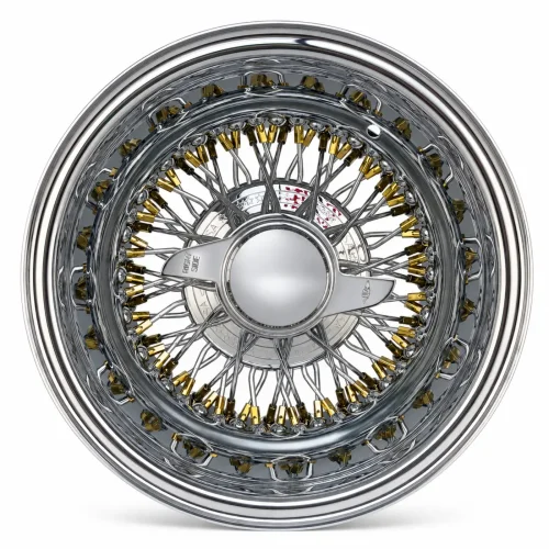 13x7 Titanium Gold 72-Spoke Cross Lace Reverse Wire Wheel