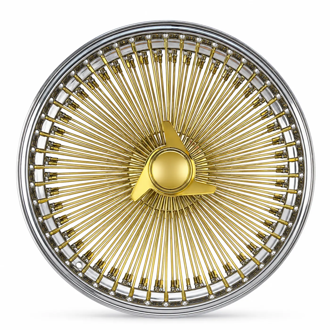 22x8 Center Titanium Gold 150-Spoke Straight Lace FWD Wire Wheel