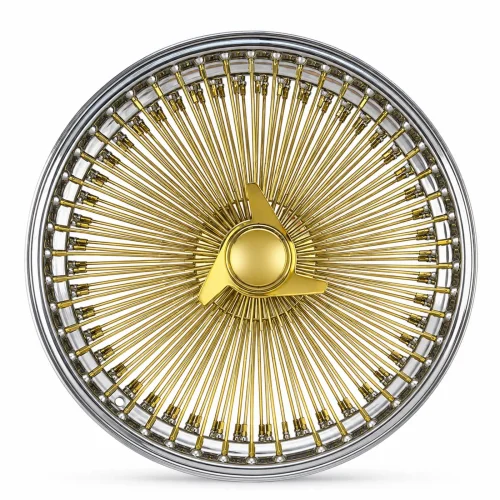 22x8 Center Titanium Gold 150-Spoke Straight Lace FWD Wire Wheel