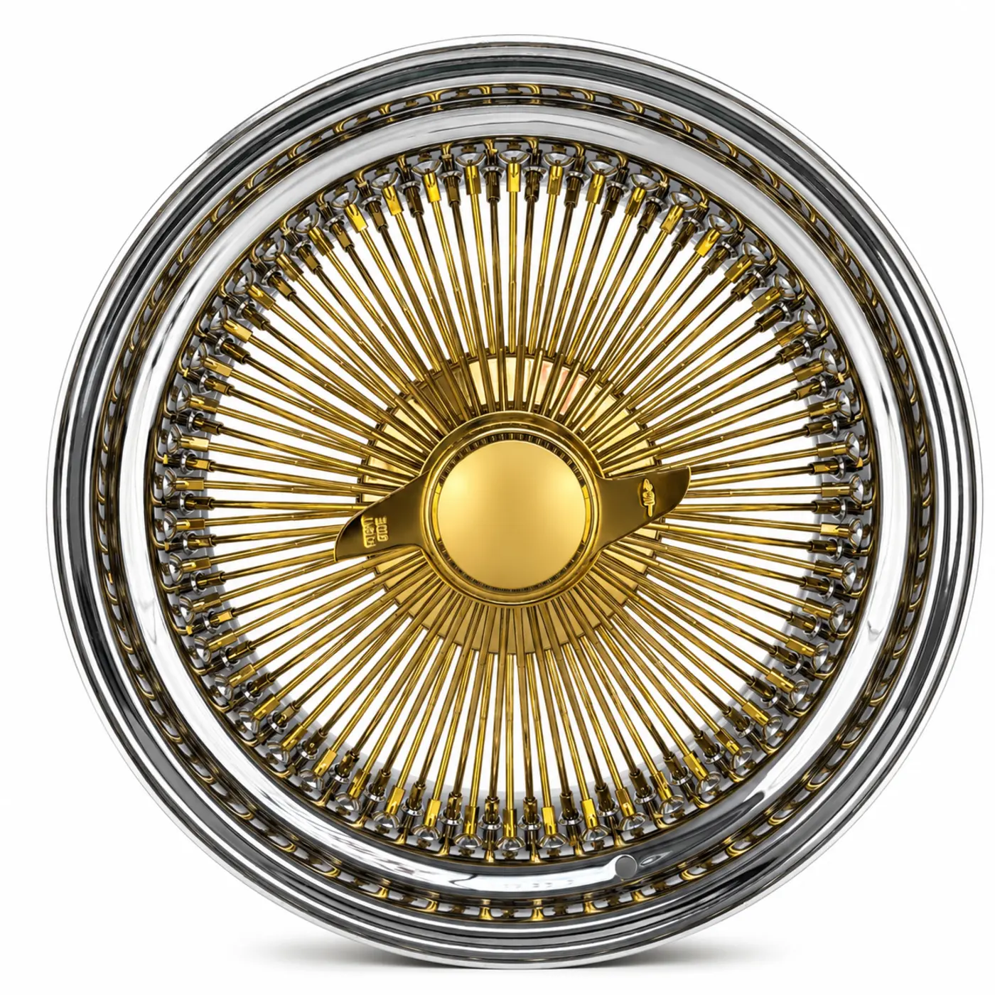17x8 Center Titanium Gold 100-Spoke Straight Lace Standard Wire Wheel