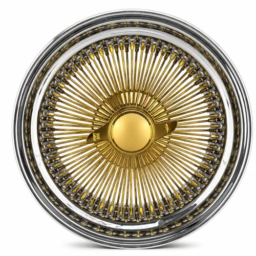 17x8 Center Titanium Gold 100-Spoke Straight Lace Standard Wire Wheel