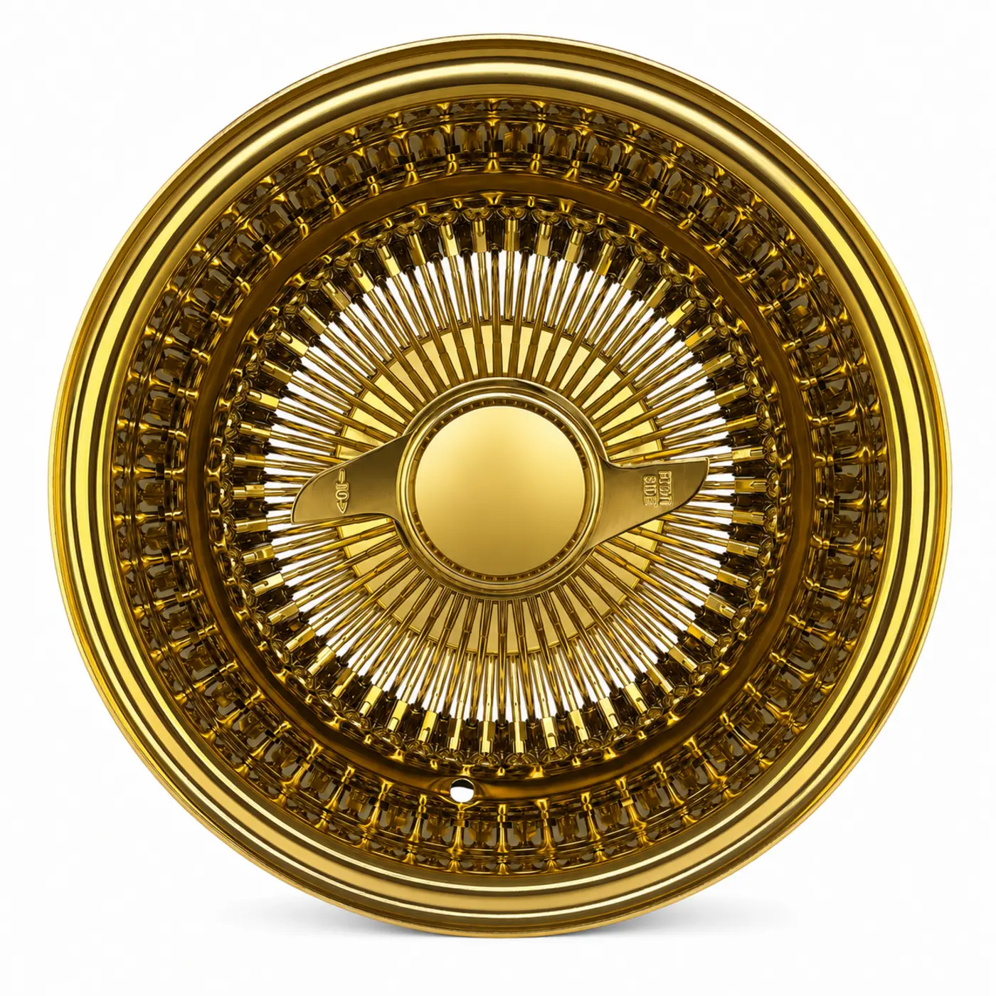 13x7 Titanium Gold 100-Spoke Straight Lace Reverse Wire Wheel