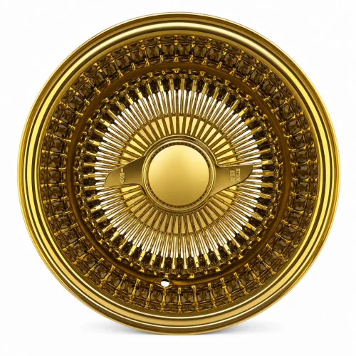 13x7 Titanium Gold 100-Spoke Straight Lace Reverse Wire Wheel