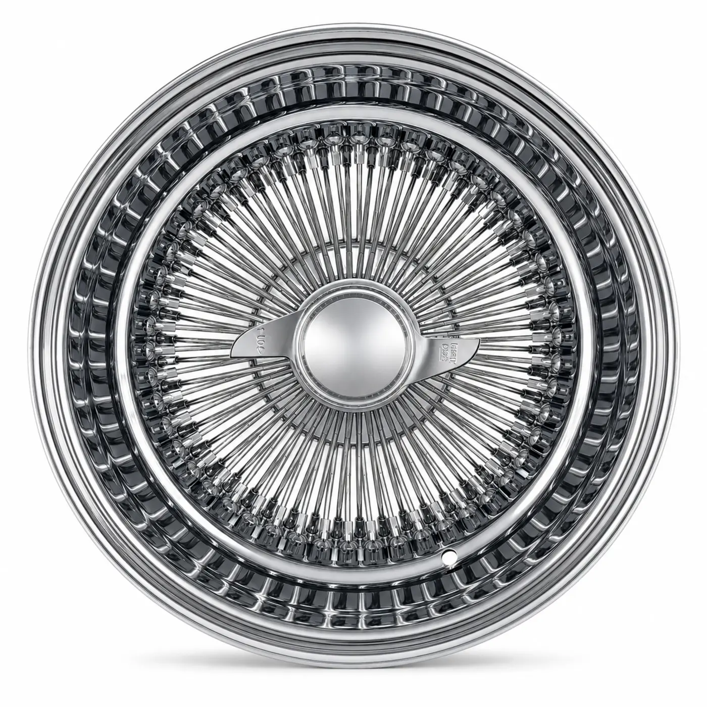 15x8 Chrome 100-Spoke Straight Lace Reverse Wire Wheel