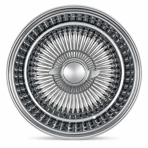 15x8 Chrome 100-Spoke Straight Lace Reverse Wire Wheel
