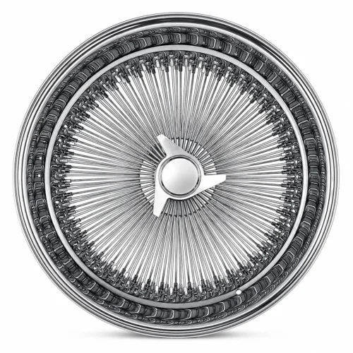 22x8 Chrome 150-Spoke Straight Lace Reverse Wire Wheel