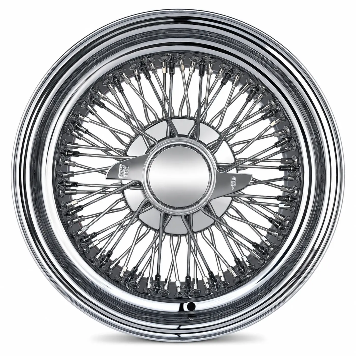 15x7 Chrome 72-Spoke Cross Lace Standard Wire Wheel