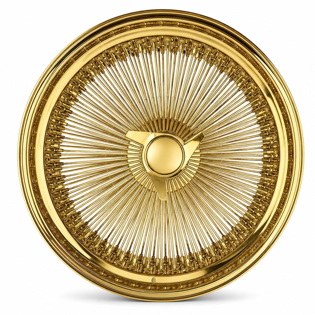 22x8 Titanium Gold 150-Spoke Straight Lace Wire Wheel