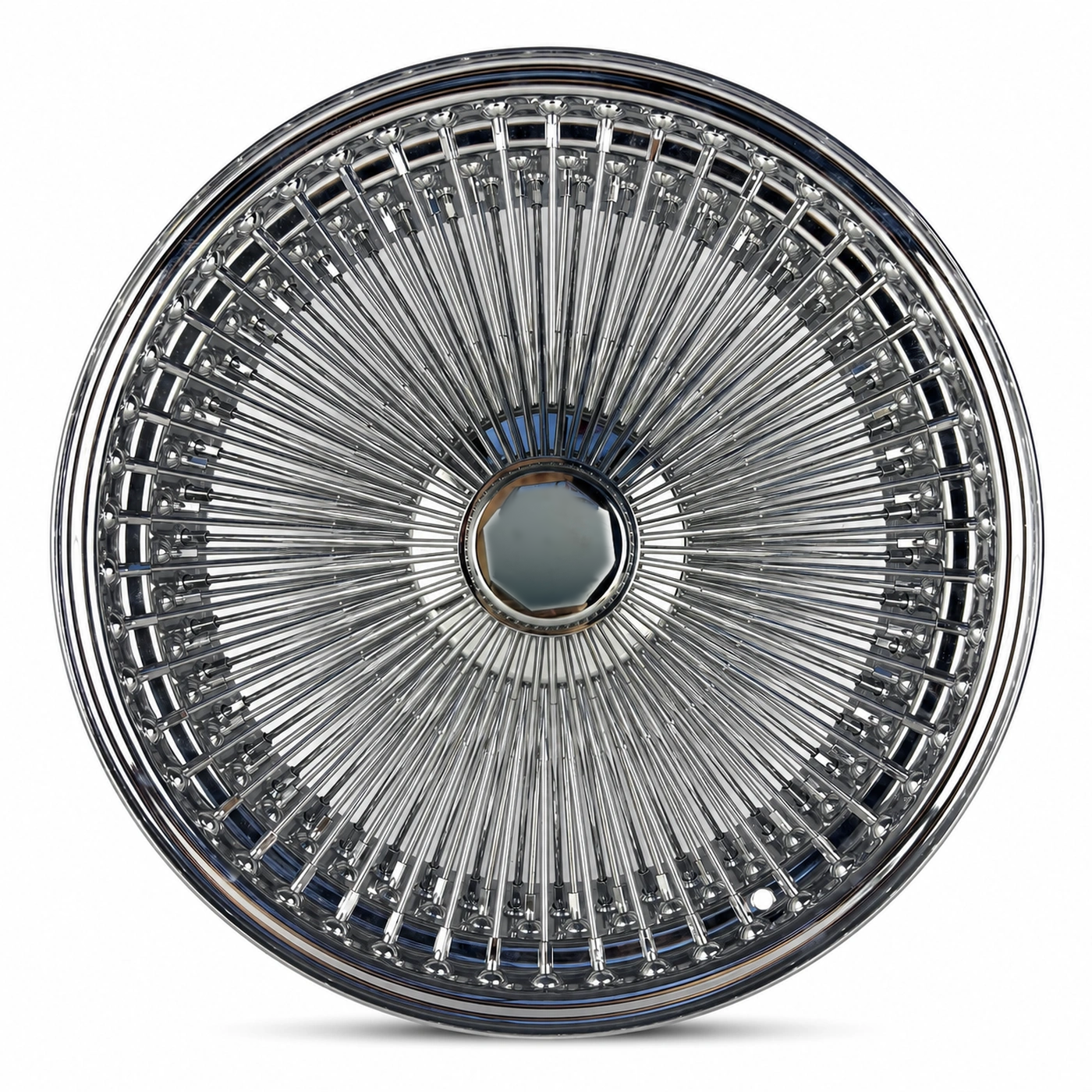 20x8 Chrome 150-Spoke Straight Lace FWD Wire Wheel