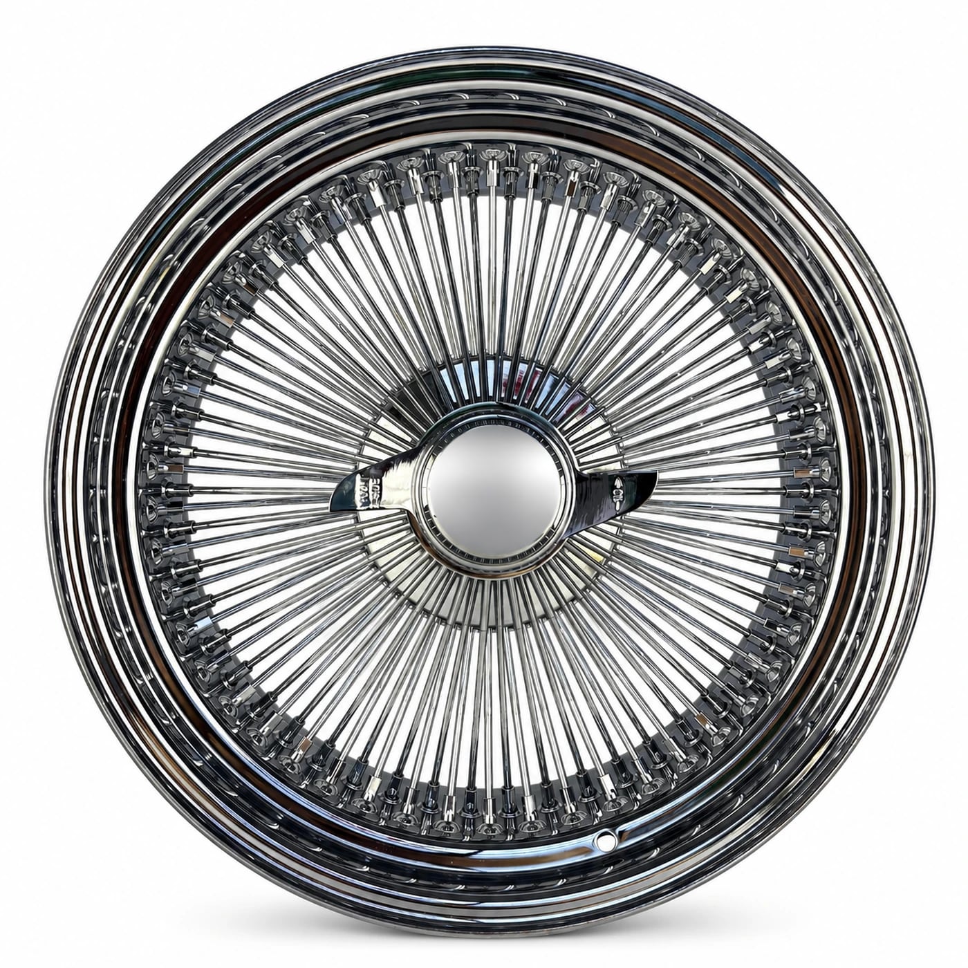 18x8 Chrome 100-Spoke Straight Lace Standard Wire Wheel