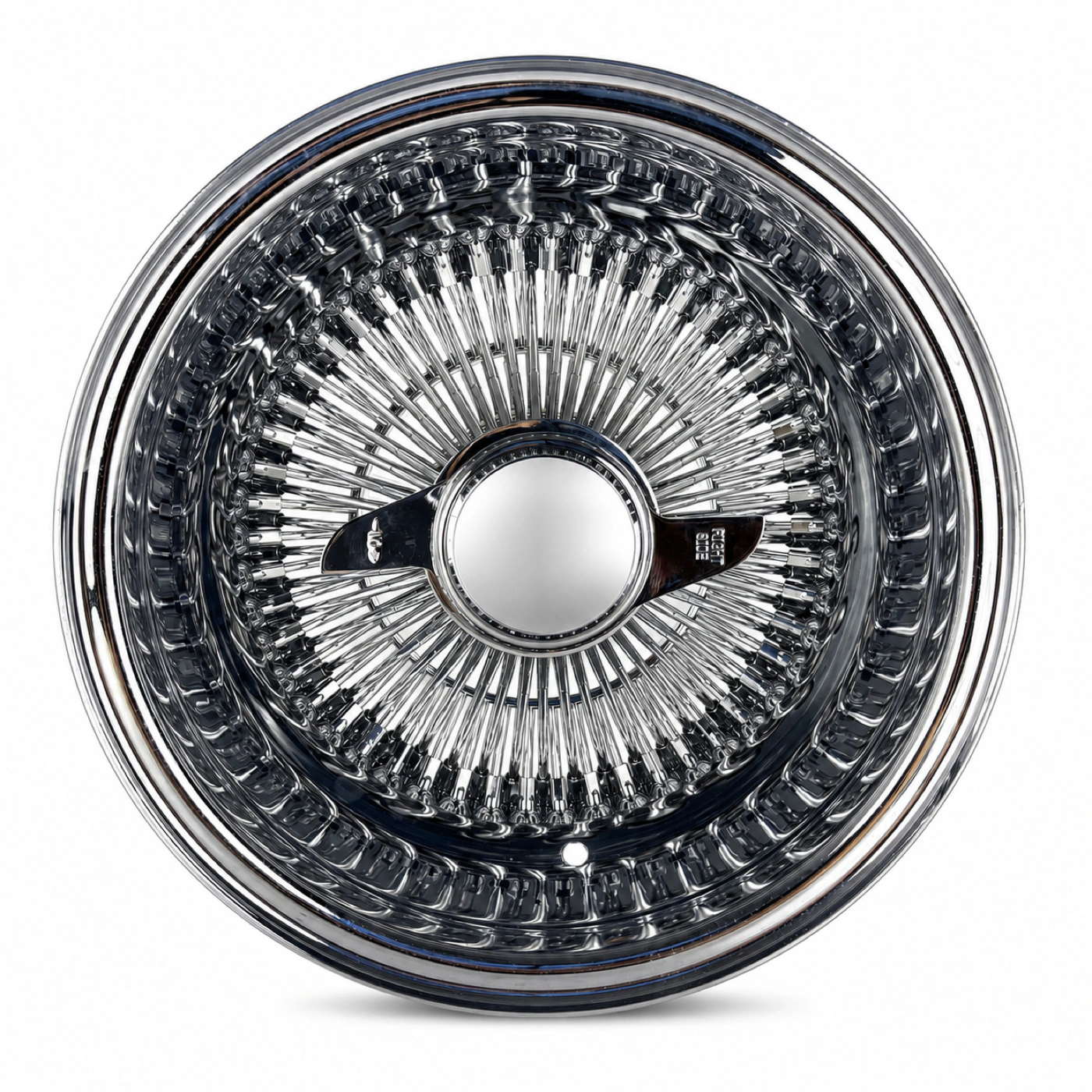 13x7 Chrome 100-Spoke Straight Lace Reverse Wire Wheel