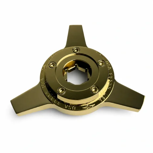3-Bar Open Center Gold Wire Wheel Knock Off
