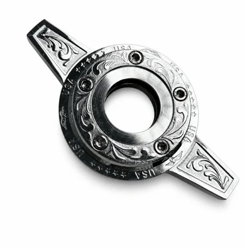 2-Bar Engraved Open Center Chrome Wire Wheel Knock Off