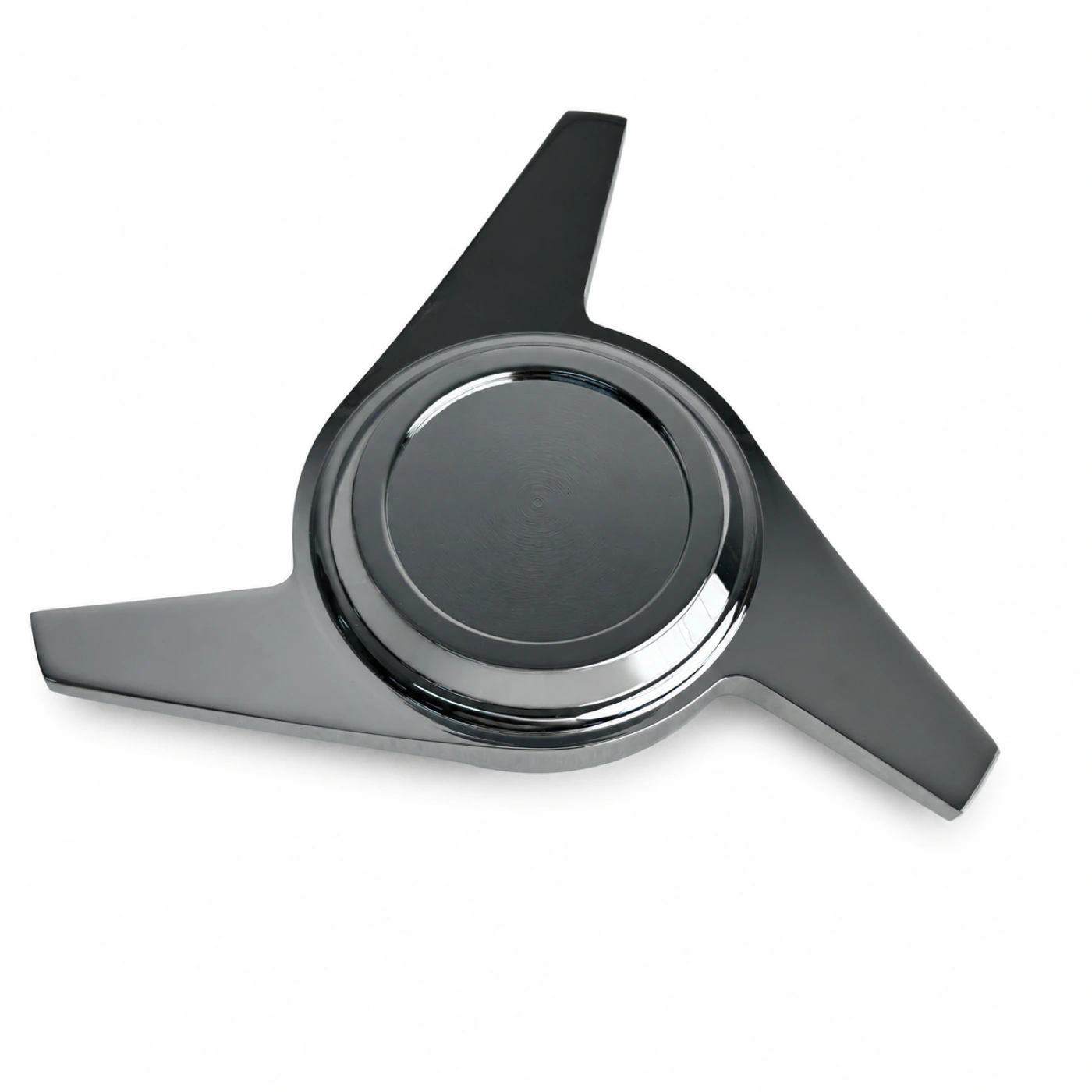 3-Bar Flat Center Polished Silver Wire Wheel Knock Off