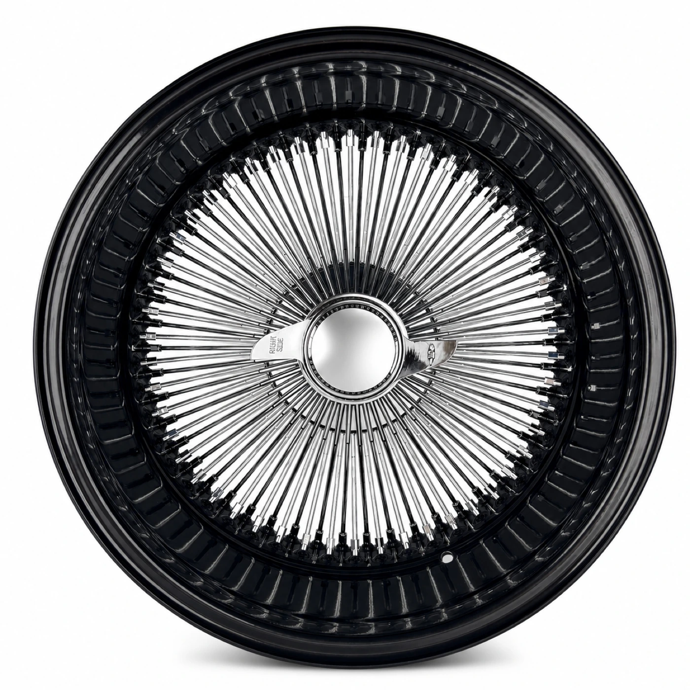 18x8 Chrome 100-Spoke Straight Lace Reverse Wire Wheel