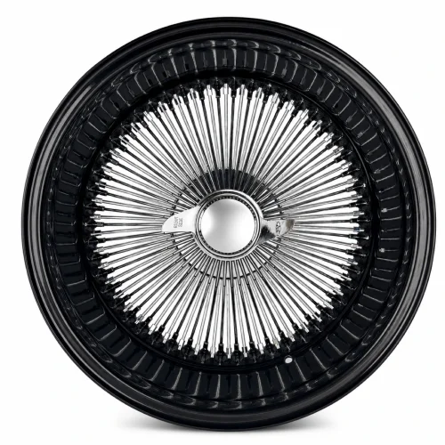 18x8 Chrome 100-Spoke Straight Lace Reverse Wire Wheel