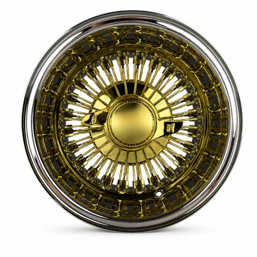13x7 Center Titanium Gold 72-Spoke Straight Lace Reverse Wire Wheel