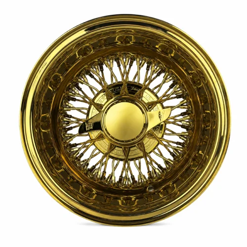 13x7 Titanium Gold 72-Spoke Cross Lace Reverse Wire Wheel