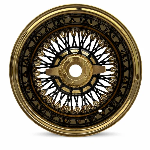 13x7 Titanium Gold 72-Spoke Cross Lace Reverse Wire Wheel