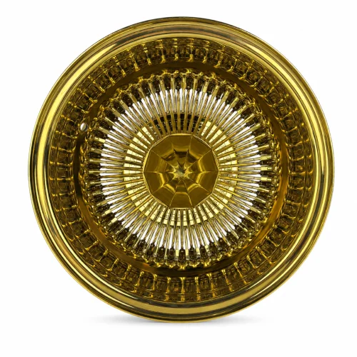 13x7 Titanium Gold 100-Spoke Straight Lace Reverse Wire Wheel