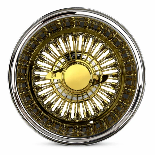 13x7 Center Titanium Gold 72-Spoke Straight Lace Reverse Wire Wheel