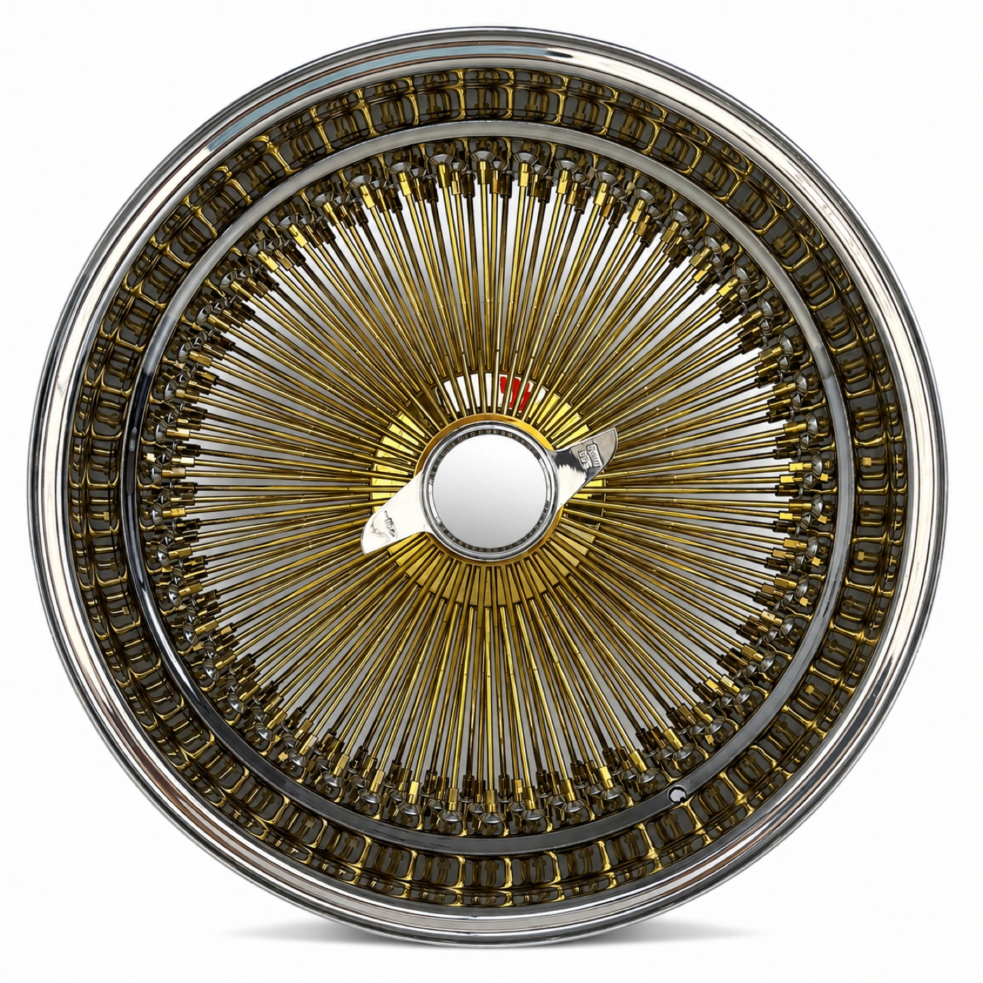 20x8 Center Titanium Gold 150-Spoke Straight Lace Reverse Wire Wheel