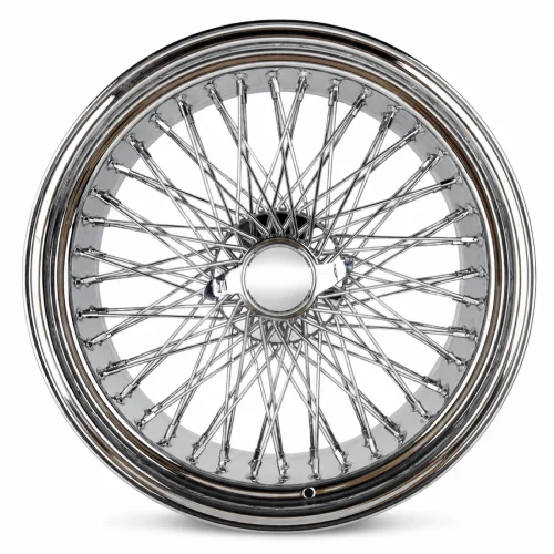 22x8 Chrome 80-Spoke Cross Lace Standard Wire Wheel