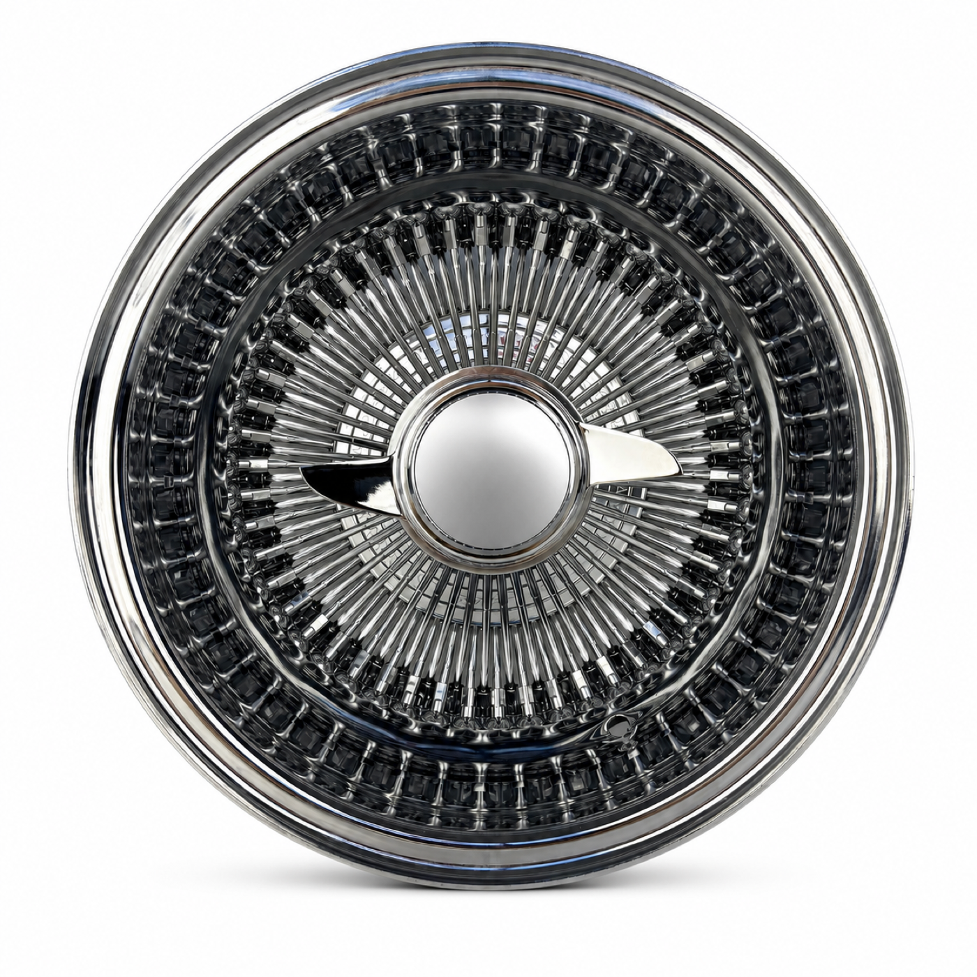 13x7 Chrome 100-Spoke Straight Lace Reverse Wire Wheel