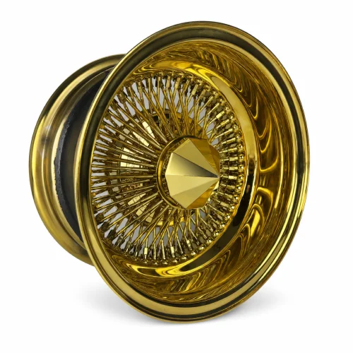 13x7 Titanium Gold 100-Spoke Straight Lace Reverse Wire Wheel