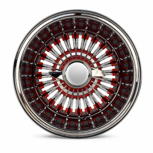 13x7 Chrome 72-Spoke Straight Lace Reverse Wire Wheel