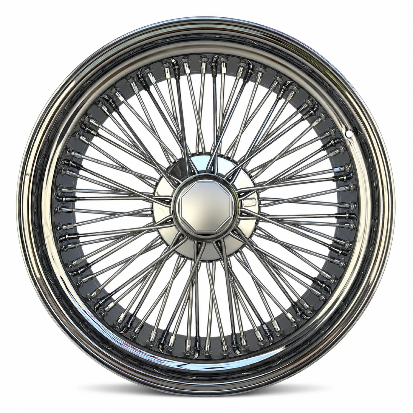 20x8 Chrome 72-Spoke Cross Lace Standard Wire Wheel