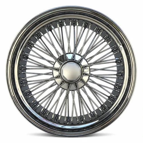 20x8 Chrome 72-Spoke Cross Lace Standard Wire Wheel