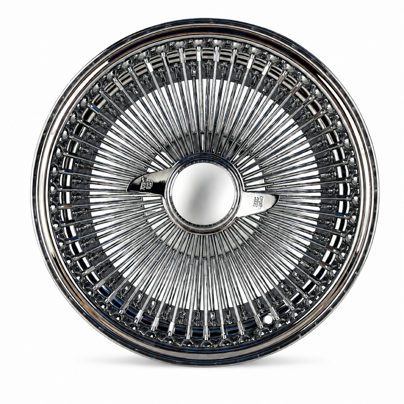 16x7 Chrome 100-Spoke Straight Lace FWD Wire Wheel