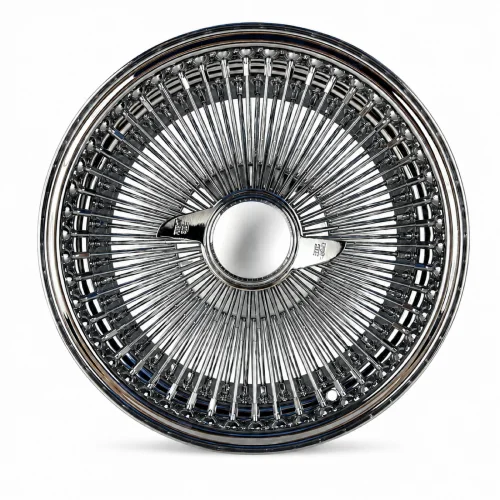 16x7 Chrome 100-Spoke Straight Lace FWD Wire Wheel