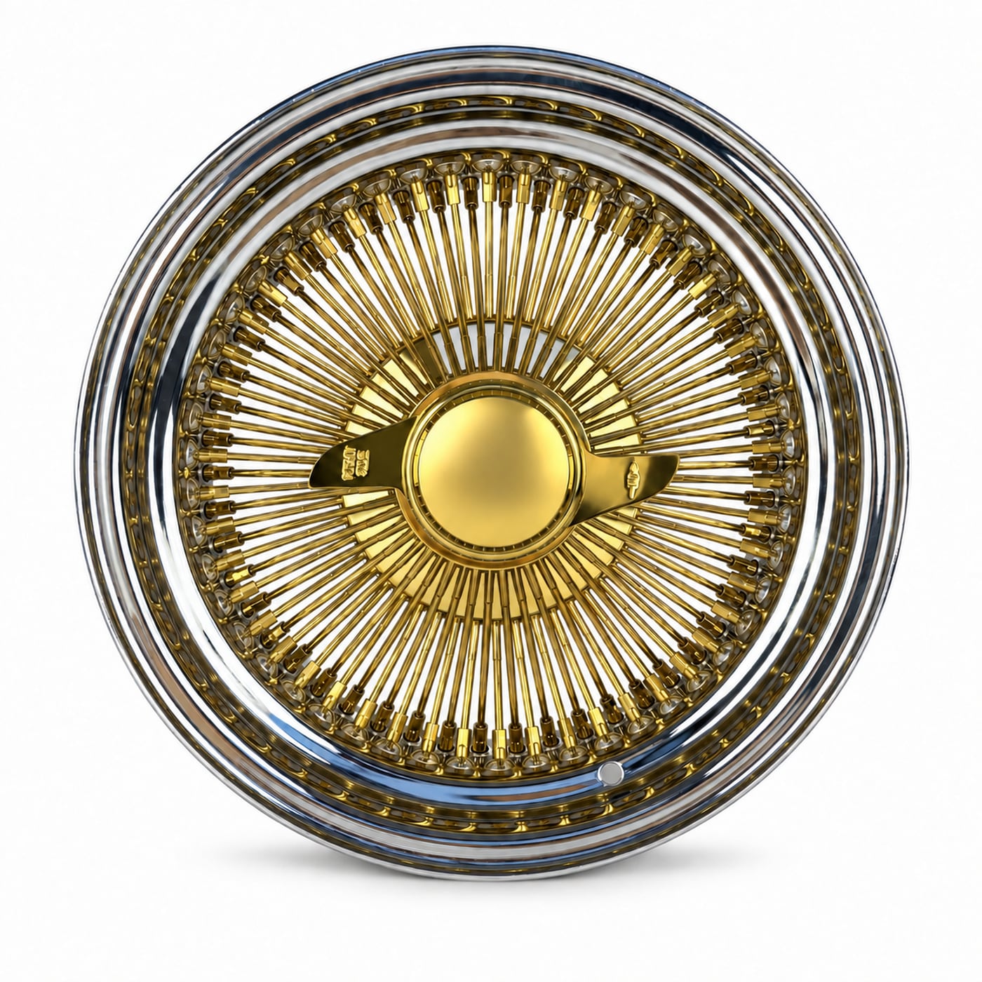 15x7 Center Titanium Gold 100-Spoke Straight Lace Standard Wire Wheel