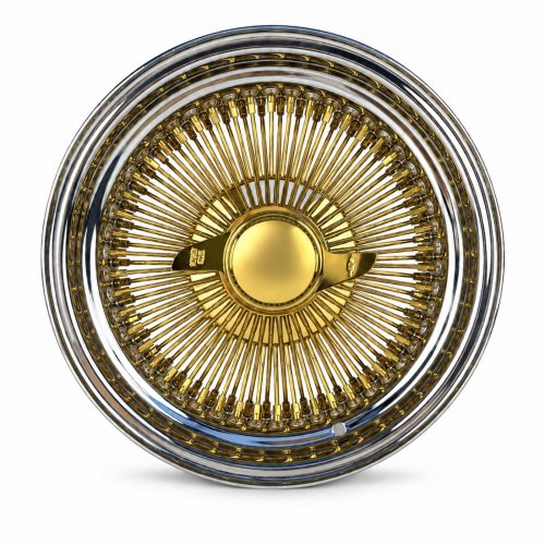 15x7 Center Titanium Gold 100-Spoke Straight Lace Standard Wire Wheel