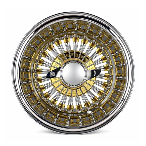 13x7 Center Titanium Gold 72-Spoke Straight Lace Reverse Wire Wheel